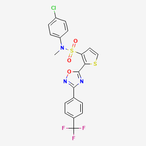 molecular formula C20H13ClF3N3O3S2 B2728659 N-(4-chlorophenyl)-N-methyl-2-{3-[4-(trifluoromethyl)phenyl]-1,2,4-oxadiazol-5-yl}thiophene-3-sulfonamide CAS No. 1105248-98-3