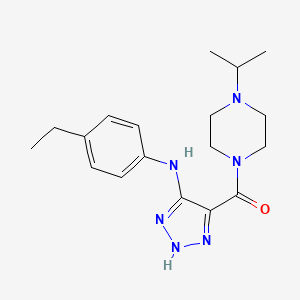 molecular formula C18H26N6O B2728663 {5-[(4-ethylphenyl)amino]-1H-1,2,3-triazol-4-yl}[4-(propan-2-yl)piperazin-1-yl]methanone CAS No. 1291843-15-6
