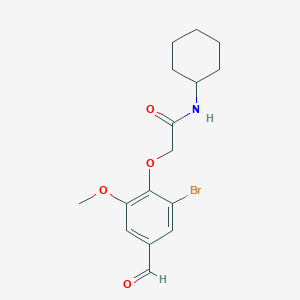 B2728664 2-(2-bromo-4-formyl-6-methoxyphenoxy)-N-cyclohexylacetamide CAS No. 937598-94-2