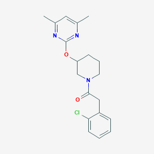 molecular formula C19H22ClN3O2 B2728665 2-(2-Chlorophenyl)-1-(3-((4,6-dimethylpyrimidin-2-yl)oxy)piperidin-1-yl)ethanone CAS No. 2097891-50-2