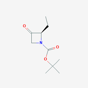 molecular formula C10H17NO3 B2728666 叔丁基(2R)-2-乙基-3-氧代氮杂环丁烷-1-甲酸酯 CAS No. 2413847-88-6