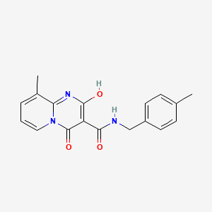 molecular formula C18H17N3O3 B2728667 2-hydroxy-9-methyl-N-(4-methylbenzyl)-4-oxo-4H-pyrido[1,2-a]pyrimidine-3-carboxamide CAS No. 886894-29-7
