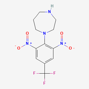 molecular formula C12H13F3N4O4 B2728673 1-[2,6-Dinitro-4-(trifluoromethyl)phenyl]-1,4-diazepane CAS No. 341967-79-1