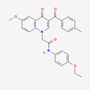 molecular formula C28H26N2O5 B2728675 N-(4-ethoxyphenyl)-2-[6-methoxy-3-(4-methylbenzoyl)-4-oxo-1,4-dihydroquinolin-1-yl]acetamide CAS No. 866349-77-1