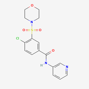 molecular formula C16H16ClN3O4S B2728683 4-Chloro-3-(morpholine-4-sulfonyl)-N-pyridin-3-yl-benzamide CAS No. 701933-20-2