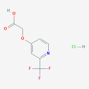 molecular formula C8H7ClF3NO3 B2728686 2-[2-(Trifluoromethyl)pyridin-4-yl]oxyacetic acid;hydrochloride CAS No. 2490406-00-1