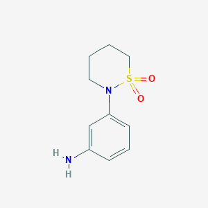 molecular formula C10H14N2O2S B2728689 3-(1,1-Dioxido-1,2-thiazinan-2-yl)aniline CAS No. 91761-20-5