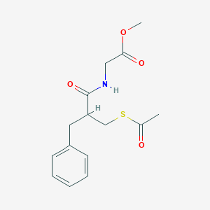 molecular formula C15H19NO4S B027287 N-[2-[(Acetylthio)methyl]-1-oxo-3-phenylpropyl]glycine methyl ester CAS No. 81110-05-6