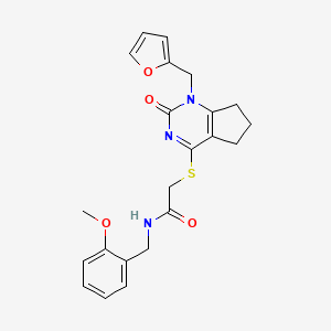 2-((1-(furan-2-ylmethyl)-2-oxo-2,5,6,7-tetrahydro-1H-cyclopenta[d]pyrimidin-4-yl)thio)-N-(2-methoxybenzyl)acetamide