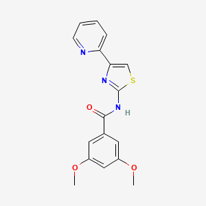 molecular formula C17H15N3O3S B2728710 3,5-二甲氧基-N-(4-(吡啶-2-基)噻唑-2-基)苯甲酰胺 CAS No. 361479-16-5