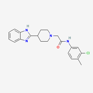 molecular formula C21H23ClN4O B2728712 2-(4-(1H-benzo[d]imidazol-2-yl)piperidin-1-yl)-N-(3-chloro-4-methylphenyl)acetamide CAS No. 887216-55-9