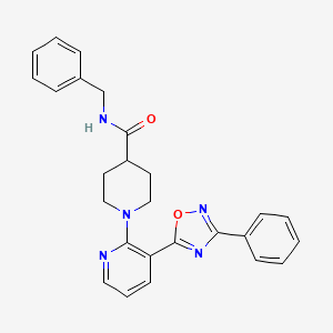 molecular formula C26H25N5O2 B2728721 N-苄基-1-[3-(3-苯基-1,2,4-噁二唑-5-基)吡啶-2-基]哌啶-4-甲酰胺 CAS No. 1251613-72-5