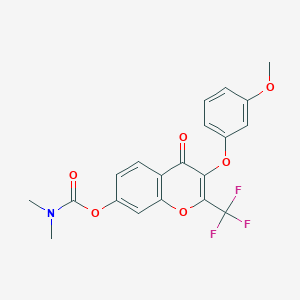 molecular formula C20H16F3NO6 B2728725 3-(3-methoxyphenoxy)-4-oxo-2-(trifluoromethyl)-4H-chromen-7-yl dimethylcarbamate CAS No. 844823-27-4