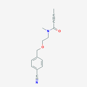 molecular formula C15H16N2O2 B2728729 N-[2-[(4-Cyanophenyl)methoxy]ethyl]-N-methylbut-2-ynamide CAS No. 2411270-66-9