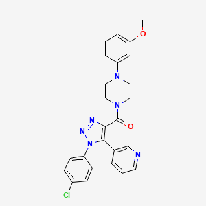 molecular formula C25H23ClN6O2 B2728732 (1-(4-氯苯基)-5-(吡啶-3-基)-1H-1,2,3-三唑-4-基)(4-(3-甲氧基苯基)哌嗪-1-基)甲酮 CAS No. 1326860-83-6