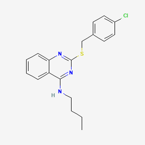 molecular formula C19H20ClN3S B2728780 N-butyl-2-[(4-chlorophenyl)methylsulfanyl]quinazolin-4-amine CAS No. 422532-60-3