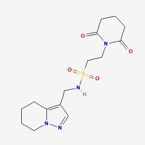 molecular formula C15H22N4O4S B2728789 2-(2,6-dioxopiperidin-1-yl)-N-((4,5,6,7-tetrahydropyrazolo[1,5-a]pyridin-3-yl)methyl)ethanesulfonamide CAS No. 2034337-87-4