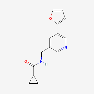 N-((5-(furan-2-yl)pyridin-3-yl)methyl)cyclopropanecarboxamide