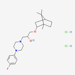 molecular formula C23H37Cl2FN2O2 B2728792 1-(4-(4-氟苯基)哌嗪-1-基)-3-(((1S,4R)-1,7,7-三甲基双环[2.2.1]庚烷-2-基)氧)丙醇二盐酸盐 CAS No. 1217680-01-7