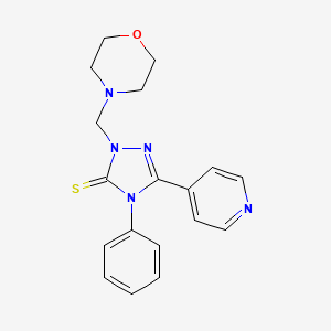 molecular formula C18H19N5OS B2728793 2-(Morpholin-4-ylmethyl)-4-phenyl-5-pyridin-4-yl-1,2,4-triazole-3-thione CAS No. 146902-13-8