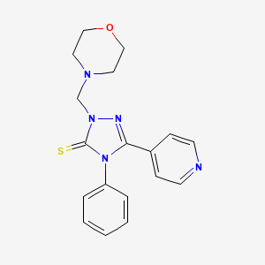 molecular formula C18H19N5OS B2728793 2-(吗啉-4-基甲基)-4-苯基-5-吡啶-4-基-1,2,4-三唑-3-硫酮 CAS No. 146902-13-8