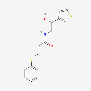 molecular formula C15H17NO2S2 B2728798 N-(2-hydroxy-2-(thiophen-3-yl)ethyl)-3-(phenylthio)propanamide CAS No. 1257549-97-5