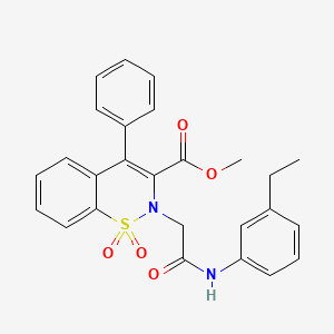 molecular formula C26H24N2O5S B2728799 甲基 2-{2-[(3-乙基苯基)氨基]-2-氧代乙基}-4-苯基-2H-1,2-苯并噻嗪-3-羧酸酯 1,1-二氧化物 CAS No. 1114650-94-0