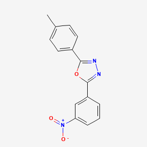 molecular formula C15H11N3O3 B2728809 2-(3-硝基-苯基)-5-对甲苯基-[1,3,4]噁二唑 CAS No. 311313-27-6