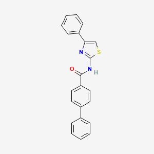 molecular formula C22H16N2OS B2728828 4-苯基-N-(4-苯基-1,3-噻唑-2-基)苯甲酰胺 CAS No. 321555-82-2