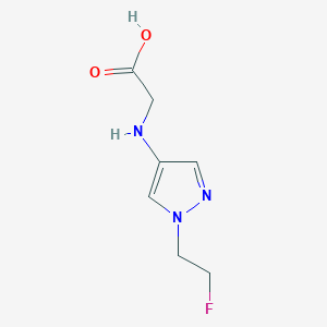 molecular formula C7H10FN3O2 B2728842 2-[[1-(2-Fluoroethyl)pyrazol-4-yl]amino]acetic acid CAS No. 2247206-92-2