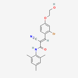 (E)-3-[2-Bromo-4-(2-hydroxyethoxy)phenyl]-2-cyano-N-(2,4,6-trimethylphenyl)prop-2-enamide