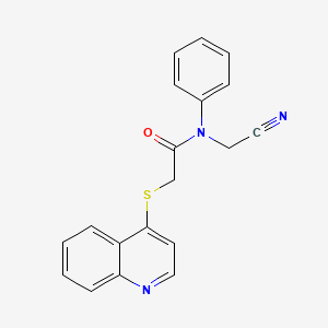 molecular formula C19H15N3OS B2728856 N-(cyanomethyl)-N-phenyl-2-(quinolin-4-ylsulfanyl)acetamide CAS No. 1281074-74-5