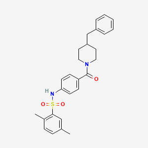 molecular formula C27H30N2O3S B2728857 N-(4-(4-benzylpiperidine-1-carbonyl)phenyl)-2,5-dimethylbenzenesulfonamide CAS No. 690643-74-4