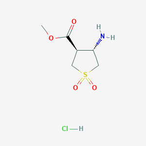 molecular formula C6H12ClNO4S B2728860 Methyl (3R,4S)-4-amino-1,1-dioxothiolane-3-carboxylate;hydrochloride CAS No. 2138023-12-6