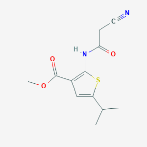 molecular formula C12H14N2O3S B2728867 甲基-2-[(氰乙酰)氨基]-5-异丙基噻吩-3-甲酸酯 CAS No. 515861-09-3