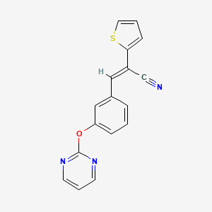 (2E)-3-[3-(pyrimidin-2-yloxy)phenyl]-2-(thiophen-2-yl)prop-2-enenitrile