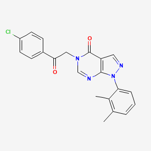 molecular formula C21H17ClN4O2 B2728887 5-[2-(4-氯苯基)-2-氧代乙基]-1-(2,3-二甲基苯基)吡唑并[3,4-d]嘧啶-4-酮 CAS No. 894997-41-2