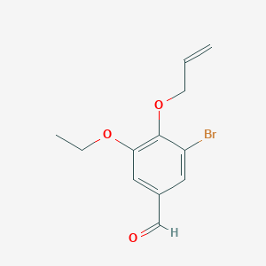 molecular formula C12H13BrO3 B2728900 4-(Allyloxy)-3-bromo-5-ethoxybenzaldehyde CAS No. 426232-67-9