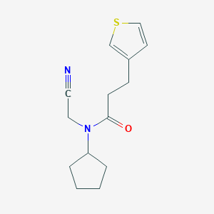 molecular formula C14H18N2OS B2728908 N-(cyanomethyl)-N-cyclopentyl-3-(thiophen-3-yl)propanamide CAS No. 1375213-84-5