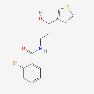 molecular formula C14H14BrNO2S B2728915 2-bromo-N-(3-hydroxy-3-(thiophen-3-yl)propyl)benzamide CAS No. 2034465-85-3