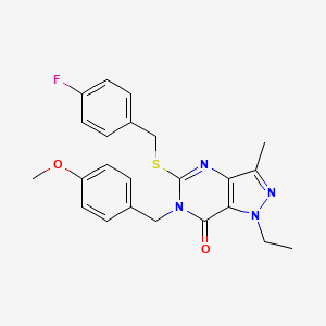 1-ethyl-5-((4-fluorobenzyl)thio)-6-(4-methoxybenzyl)-3-methyl-1H-pyrazolo[4,3-d]pyrimidin-7(6H)-one