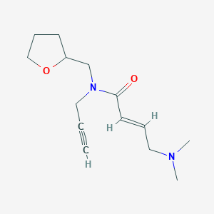 (E)-4-(Dimethylamino)-N-(oxolan-2-ylmethyl)-N-prop-2-ynylbut-2-enamide