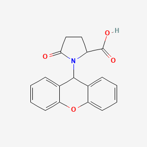 molecular formula C18H15NO4 B2728931 5-oxo-1-(9H-xanthen-9-yl)pyrrolidine-2-carboxylic acid CAS No. 1082905-31-4