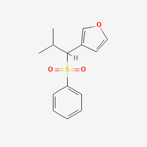 molecular formula C14H16O3S B2728933 3-[2-甲基-1-(苯基磺酰)丙基]呋喃 CAS No. 551921-84-7