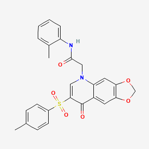 molecular formula C26H22N2O6S B2728935 2-(8-oxo-7-tosyl-[1,3]dioxolo[4,5-g]quinolin-5(8H)-yl)-N-(o-tolyl)acetamide CAS No. 902291-67-2
