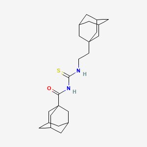 molecular formula C24H36N2OS B2728939 N-[2-(1-adamantyl)ethylcarbamothioyl]adamantane-1-carboxamide CAS No. 391229-25-7