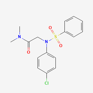 molecular formula C16H17ClN2O3S B2728949 2-[4-chloro(phenylsulfonyl)anilino]-N,N-dimethylacetamide CAS No. 337922-41-5