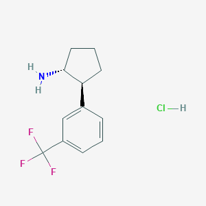 molecular formula C12H15ClF3N B2728952 (1R,2S)-2-[3-(Trifluoromethyl)phenyl]cyclopentan-1-amine;hydrochloride CAS No. 2138005-50-0