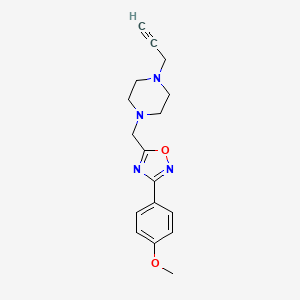 molecular formula C17H20N4O2 B2728957 1-{[3-(4-Methoxyphenyl)-1,2,4-oxadiazol-5-yl]methyl}-4-(prop-2-yn-1-yl)piperazine CAS No. 1252144-12-9