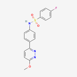 molecular formula C17H14FN3O3S B2728959 4-fluoro-N-[4-(6-methoxypyridazin-3-yl)phenyl]benzenesulfonamide CAS No. 903280-56-8